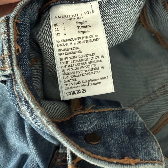 American Eagle Outfitters Women's Dark Blue Straight Leg Jeans - Picture 3 of 5